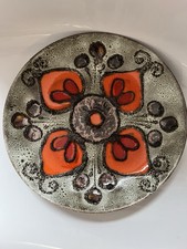 Fat Lava. Ruscha Wandteller.70er Jahre. Orange/braun. Midcentury