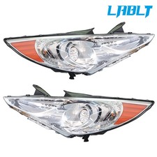LABLT Pair of Chrome Halogen Projector Headlights For 2011-2014 Hyundai Sonata