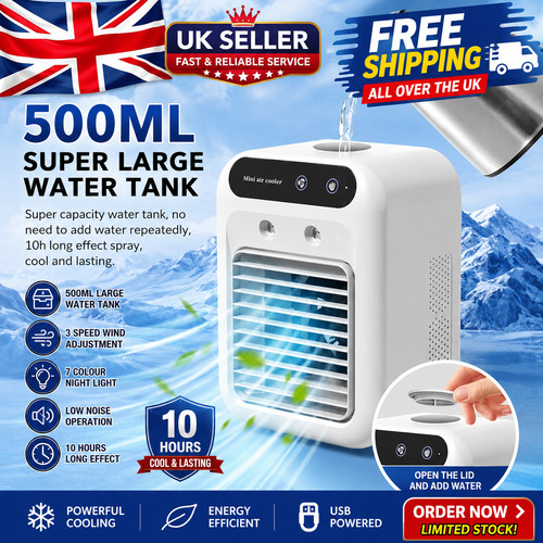Mini Air Conditioning Unit, Portable Conditioner – 3-in-1 White