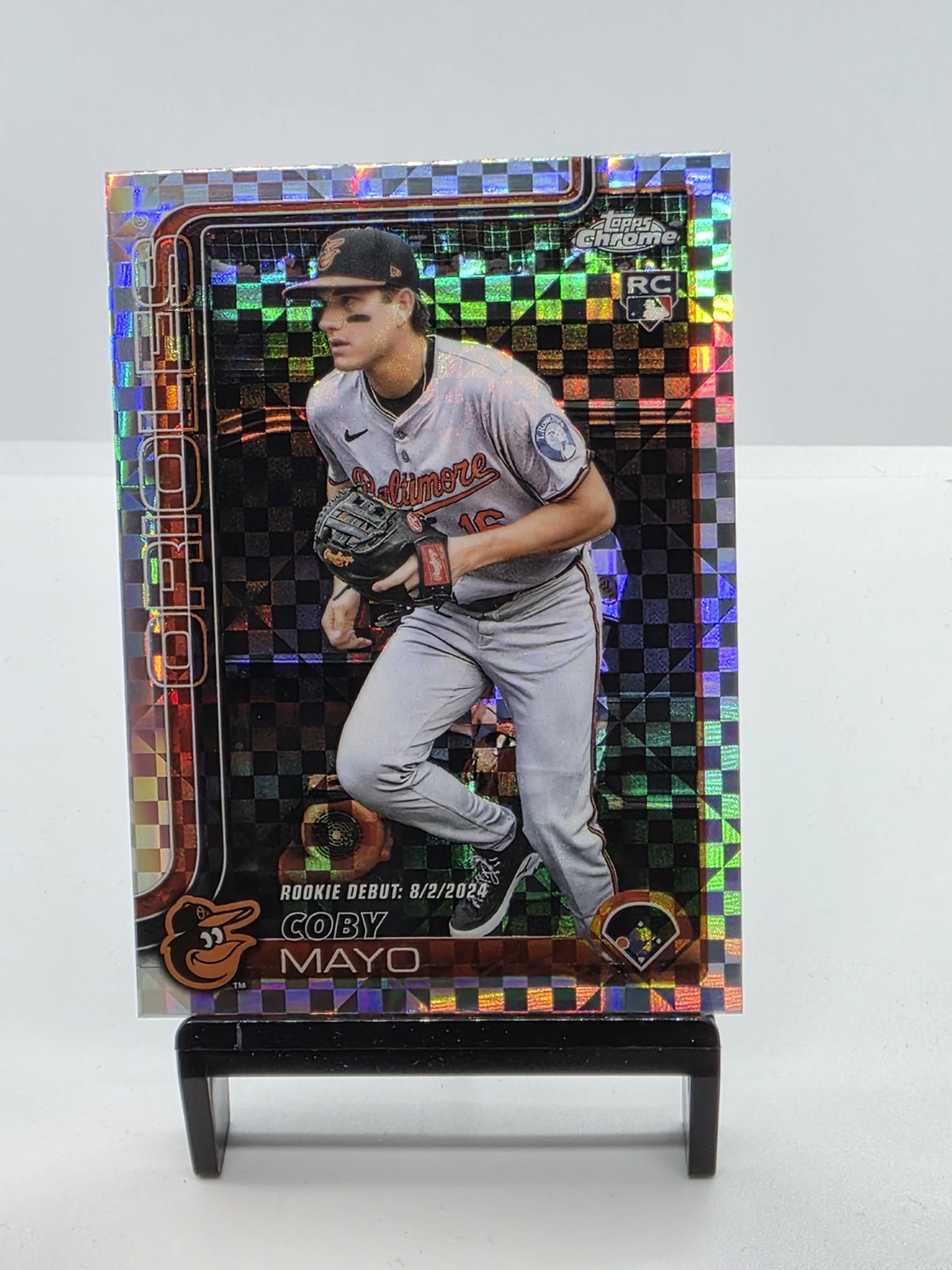 2025 Topps Chrome Update Coby Mayo Rookie Debut X-Fractor Baltimore Orioles