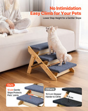 VEVOR Wood Pet Stairs, 3-Step Dog Stairs for Beds, Sofa  Cars, 150lbs Load Capa