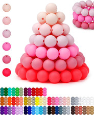 160PCS 12Mm Silicone Beads for Keychain Making, Pink Valentine'S Day Mixed 6 Co