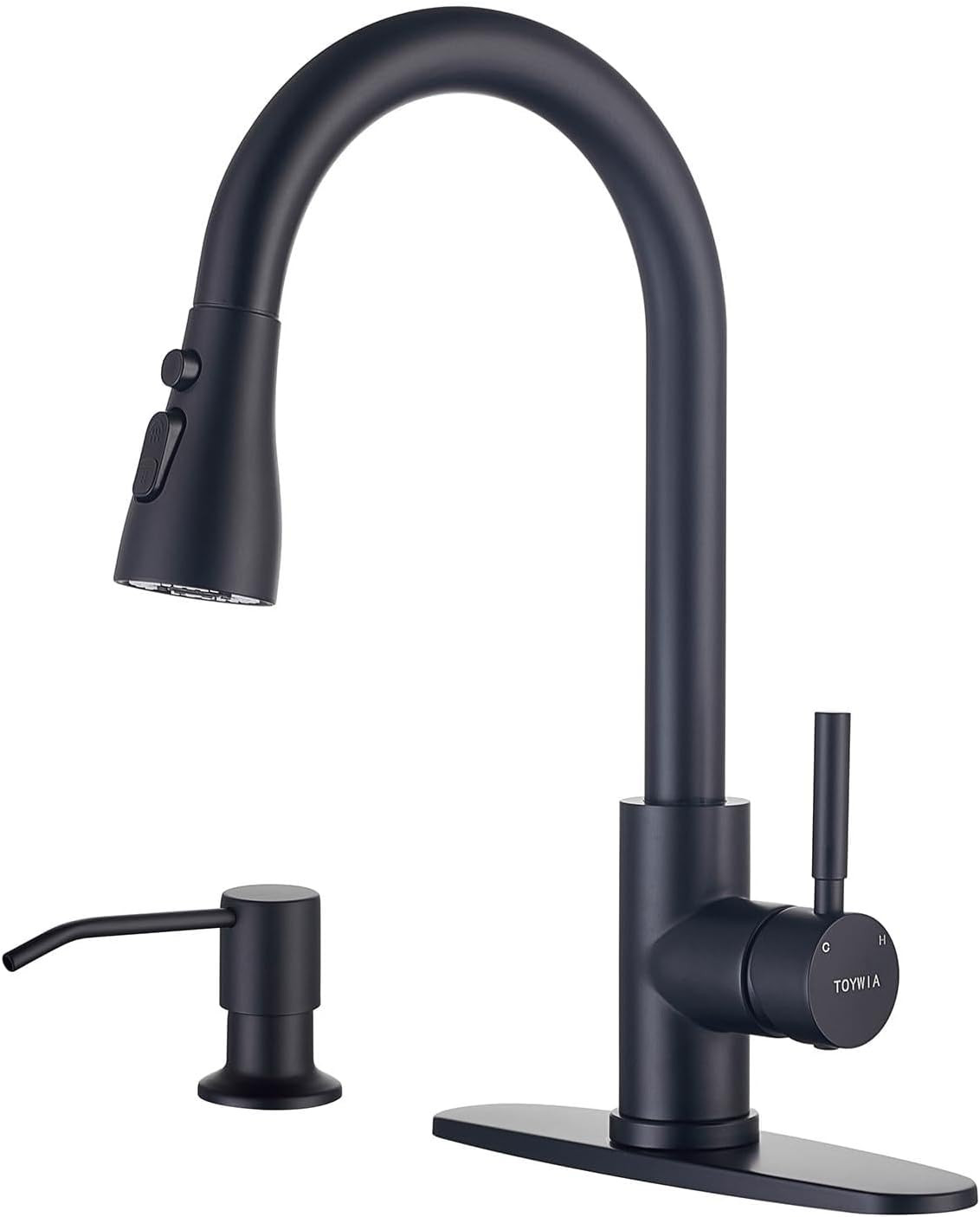 With Pull Down Sprayer And Soap Dispenser, 3 Function Sprayer, M