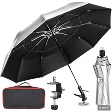 60" Folding HVAC Umbrella with Magnetic Base, Universal Clip Included, Reinforce