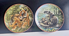 2x Wandteller Heinrich Villeroy & Boch WWF &ldquo;Rettet die Natur&rdquo; Tiger & Fischotter