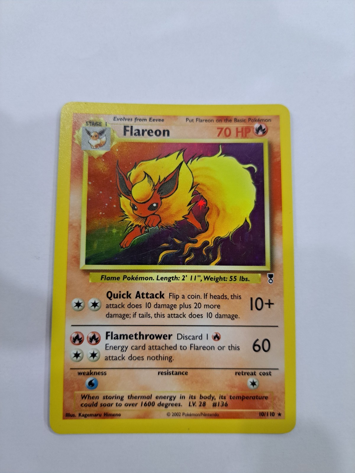 Pokémon Card Flareon Legendary Collection Holo 10/110 FREE SHIPPING