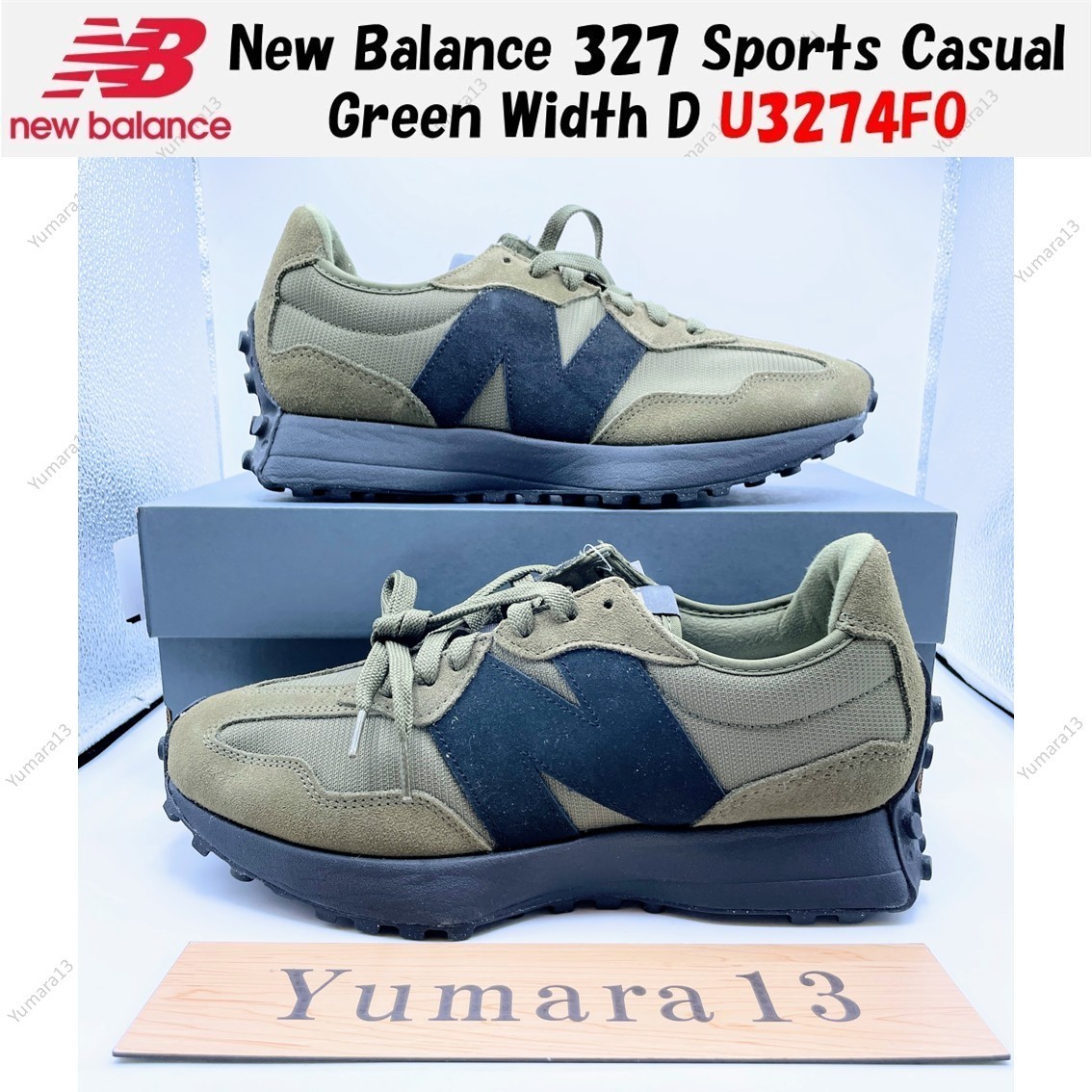 New Balance 327 Sports Casual Green Width D U3274FO Men's Size | eBay