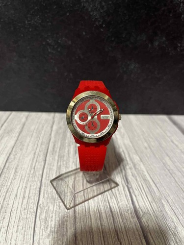 Swatch Irony Diaphane Chronograph Wrist Watch Red Working ( Body Damadge )-read - Picture 2 of 15