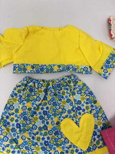 Set 3 Sommer Outfits für 18" American Girl Puppe Mod Retro Blume Vintage Handarbeit - Bild 8 von 14