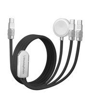 3 in 1 Silicone USB C Cable for Apple Watch, 4.1FT Black