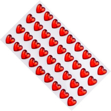 180Pcs Red 12Mm Acrylic Heart Rhinestone Sticker Crystal Gems Sticker Jewels Sti