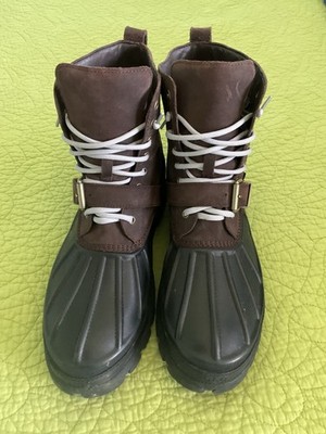 Polo Ralph Lauren Oslo High Boots Mens Size 13D Leather Buckle Lace Up