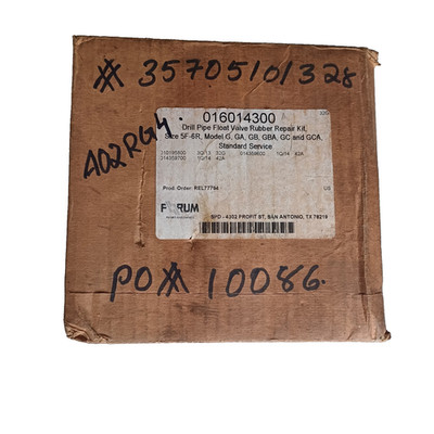 NEW FORUM 016014300 DRILL PIPE FLOAT VALVE RUBBER REPAIR KIT SIZE 5F-6R MODEL G