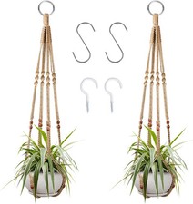 Augshy Macrame Plant Hanger, 2 Packs Plant Hangers, Hanging Planter for Indoor P