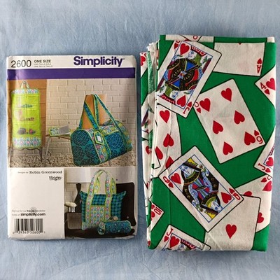 Simplicity #2600 Wrights Quilted Travel Accessories pattern + fabric
