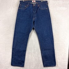 VTG Levis 501xx Jeans Mens 35x34 35x32 Indigo Rigid Raw Wash Button Fly Y2K