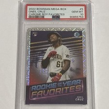2022 Bowman Chrome Mega Oneil Cruz Rookie of the Year Favorites - PSA 10 Pirates