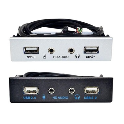 9-polig auf USB 2.0-Hub-Frontplatte mit Audiokabel für