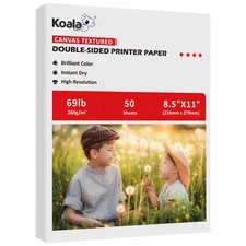 Koala Thick Canvas Textured Double-sided Printer 8.5X11 69LB 50sheets 260GSM ...