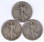 Lot of Three - Walking Liberty Half Dollars + 1918, 1918-D, 1918-S + No Reserve!