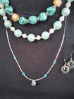 Lot Of 10++Vintage Blue Powder Coated Crackle Beaded Necklaces Trifari Earrings+ — photo 3