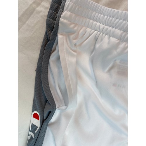 Champion Big Boys Mesh 8" White & Gray Side Stripe Size Large Shorts - Picture 7 of 7