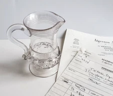 1762 Great Britain Coin King George III Threepence in Antique English Cream Jug