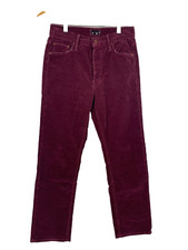 Mother Womens Corduroy Pants Burgundy Sz 26 Made In USA
