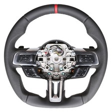 Ford Mustang Lenkrad Abgeflacht NEU Neu Beziehen 12 Uhr Markierung rot 58100