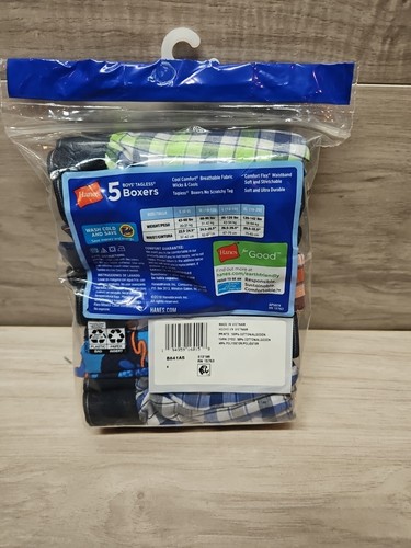 hanes boys boxer 5 pack s/ch 6-8 - Picture 3 of 3