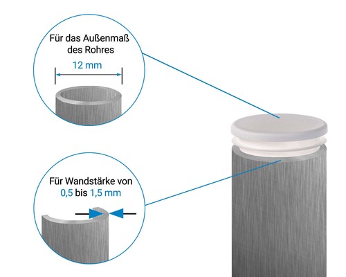 Lamellenstopfen rund Rohrstopfen rund Endkappe Stahlrohr Rohrverschlussstopfen - Bild 7 von 94