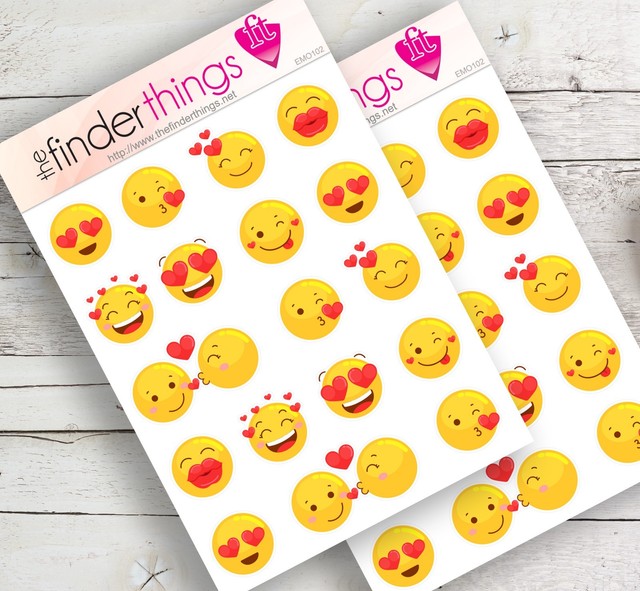 emoji faces in love stickers for scrapbook planners diary fun crafts