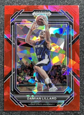 2023-24 Panini Prizm Draft Picks Damian Lillard #89 Red Ice Prizm Weber State