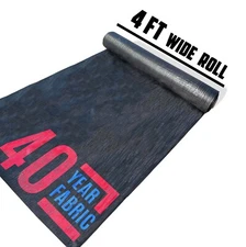 Sandbaggy 4 FT Wide Landscape Fabric | 40 Yr Fabric | Ground Cover Weed Barrier