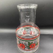 Coca Cola 48oz. WHATABURGER  Glass Christmas Poinsettias Carafe