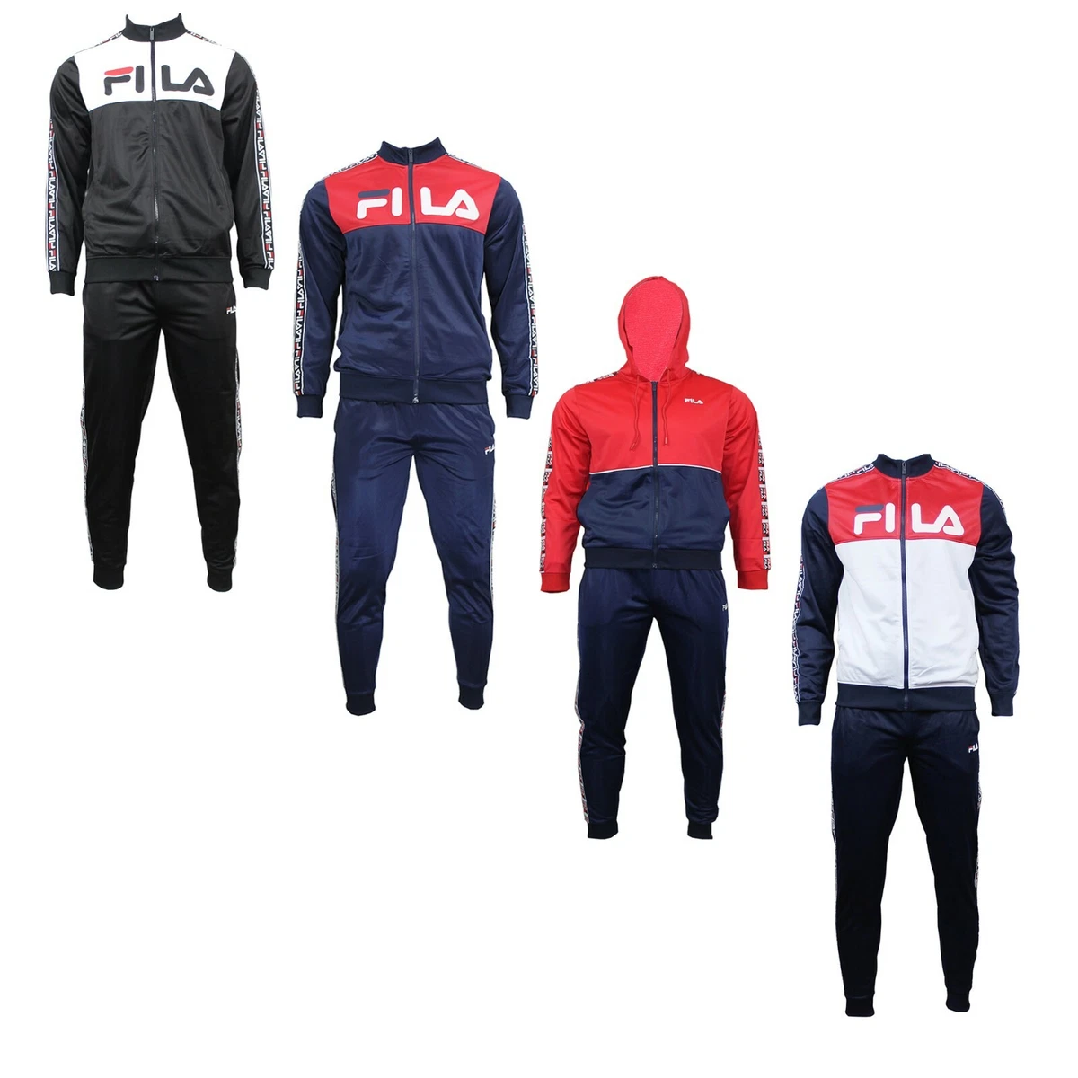 FILA Men's Jogging Top Bottom Regular Fit Tracksuit Sets For Sports And  Activity