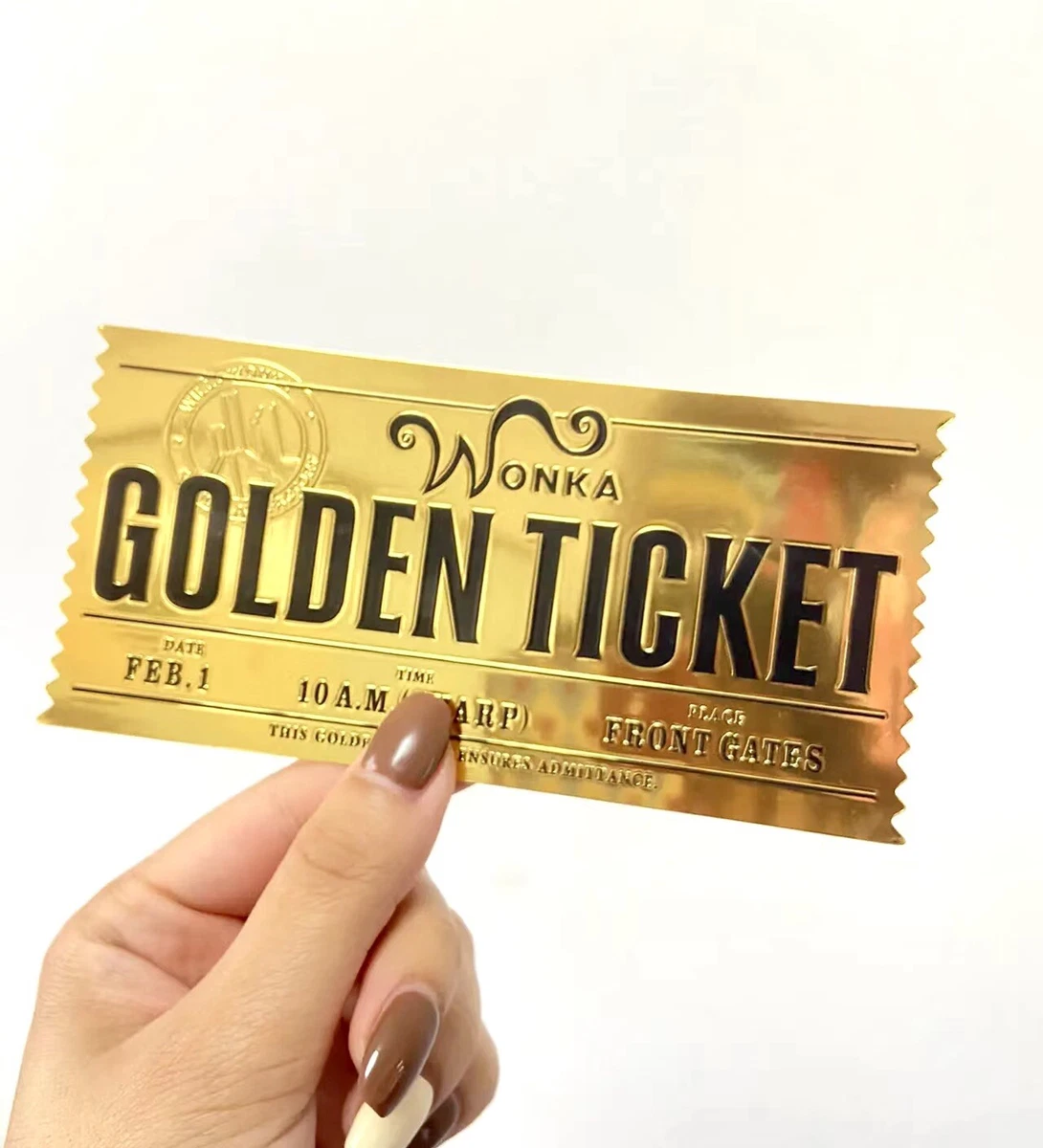 Willy Wonka Chocolate Golden Ticket 1PCS