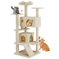 54in Large Cat Tree Tower，Cat Tree Toy for All Age Cats,Indoor, Cats Scratching