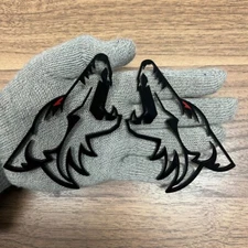 Coyote Badges w/eye Emblem Fender Badge Car/Truck,(2) Badges, Angry  Howling