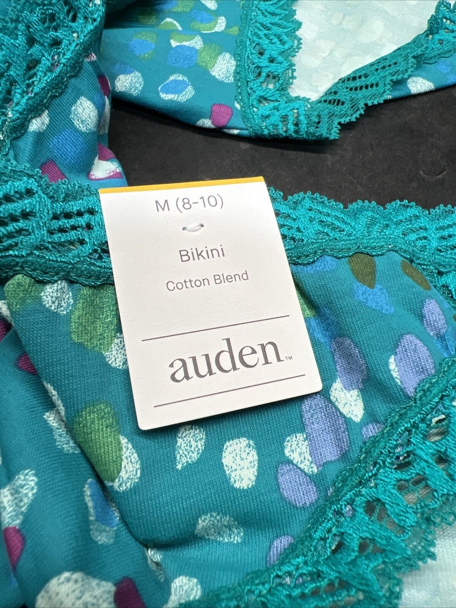 3) Auden Bikini intimo donna medio (8-10) cotone bersaglio M marrone pizzo