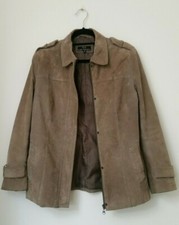 Wallace Sacks Biker Leather Jacket Size 14 42 Long Sleeve Coat Collared Classic