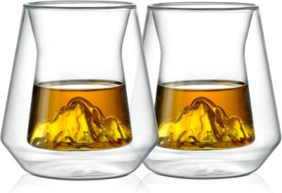 Nutrichef NCGCP20 2pcs 8 oz High Borosilicate Glass Sweat Free Mugs