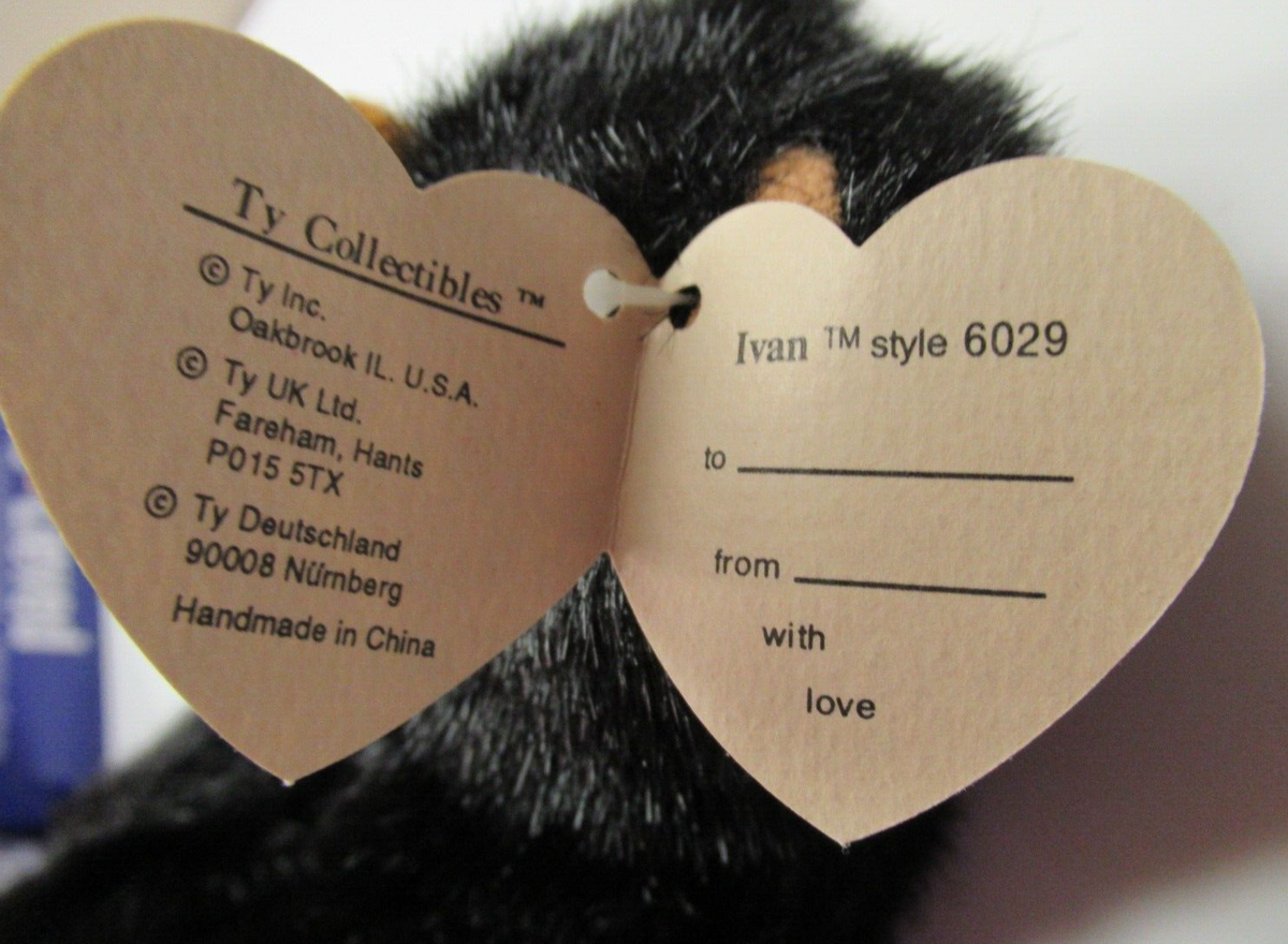 NWT TY Fern 1993 Beanies Attic Treasures Green Plush Jointed Bear 8