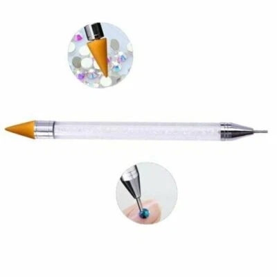 Nail Art Dual Ended Crystal Rhinestone Gem Picker Wax Gem Pickup Pen Tool