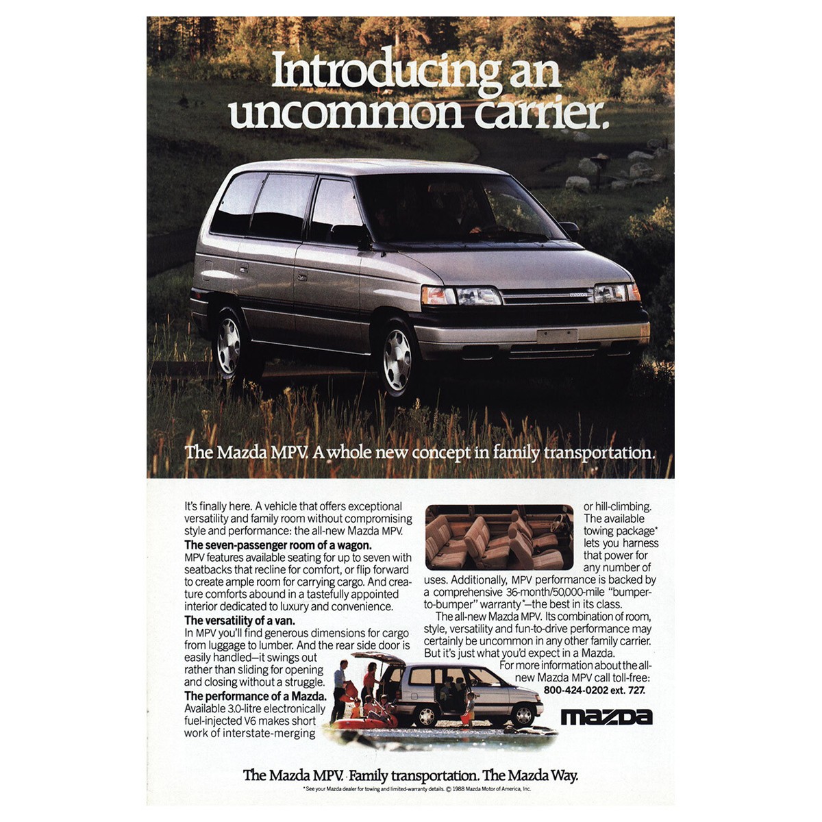 1988 Mazda MPV: Introducing Uncommon Carrier Vintage Print Ad | eBay