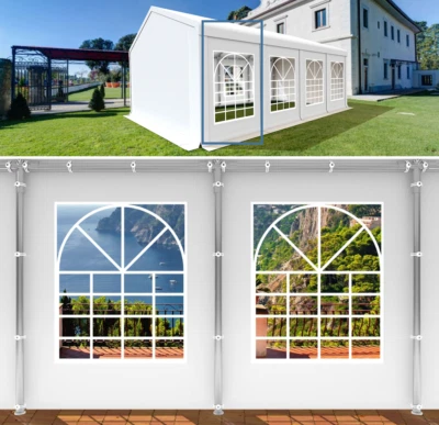 MARKENLOS PROFI Seitenteil Seitenwand 2x2m Fenster Ersatz f: Partyzelt Pavillon Lagerzelt