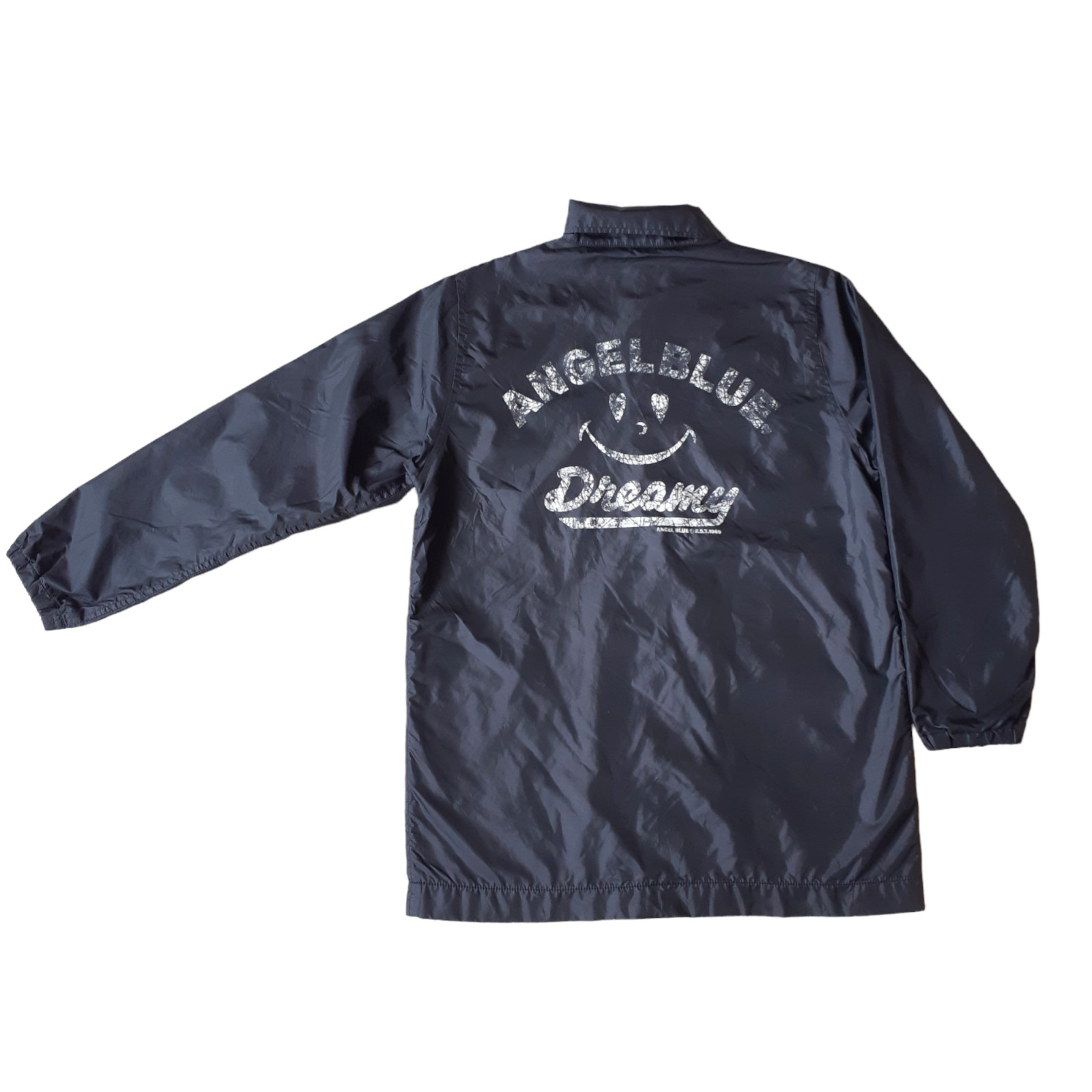 Angel Blue Japan Coach Jacket Plaid Lining Vintage si… Gem