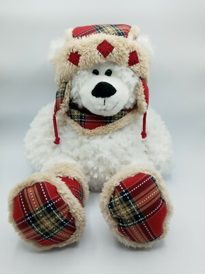 HUG FUN HUGFUN WHITE BEAR PLUSH SCARF HAT 17