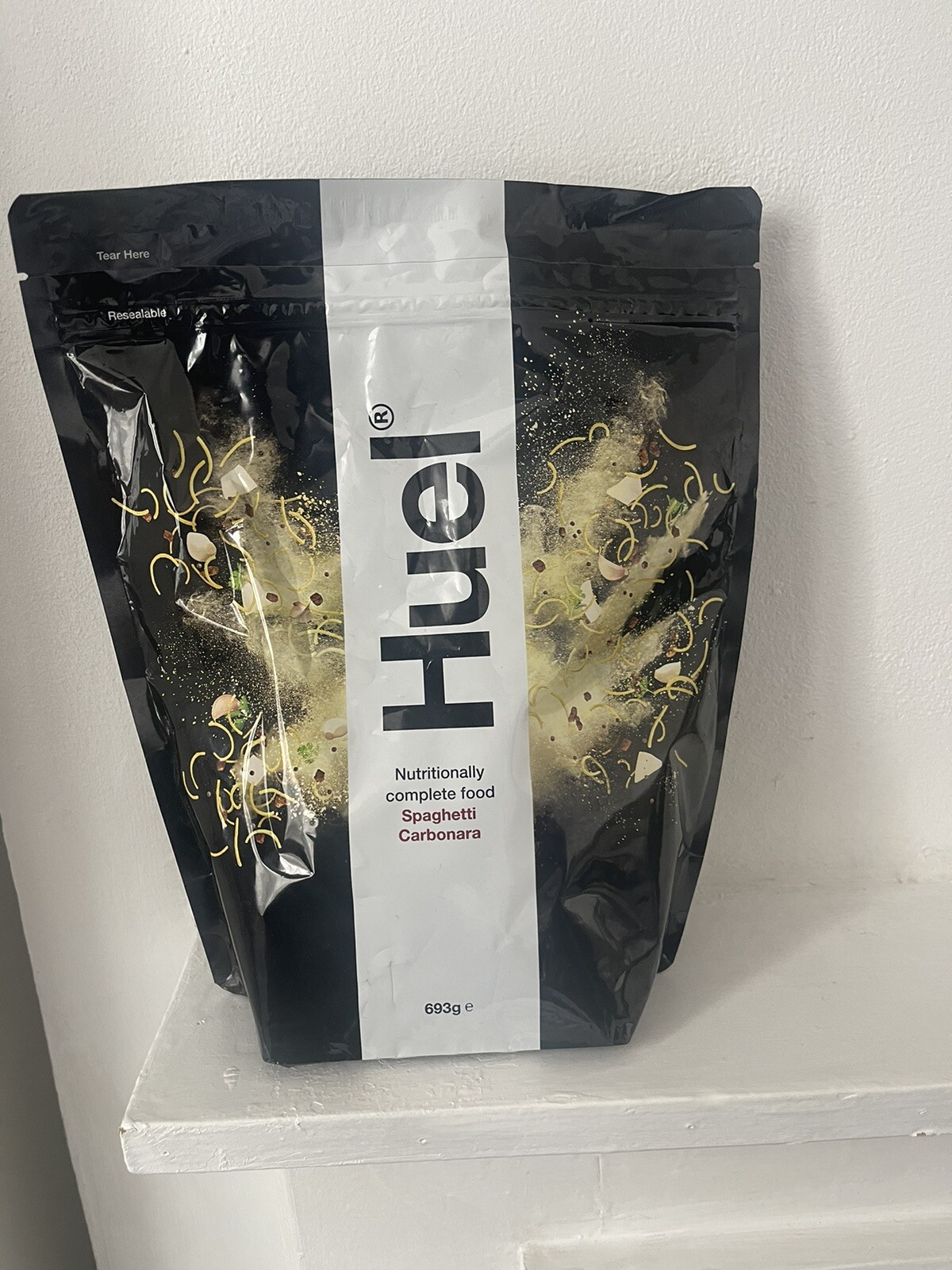 OPENED Huel Hot And Savoury Meal Replacement Spaghetti & Carbonara