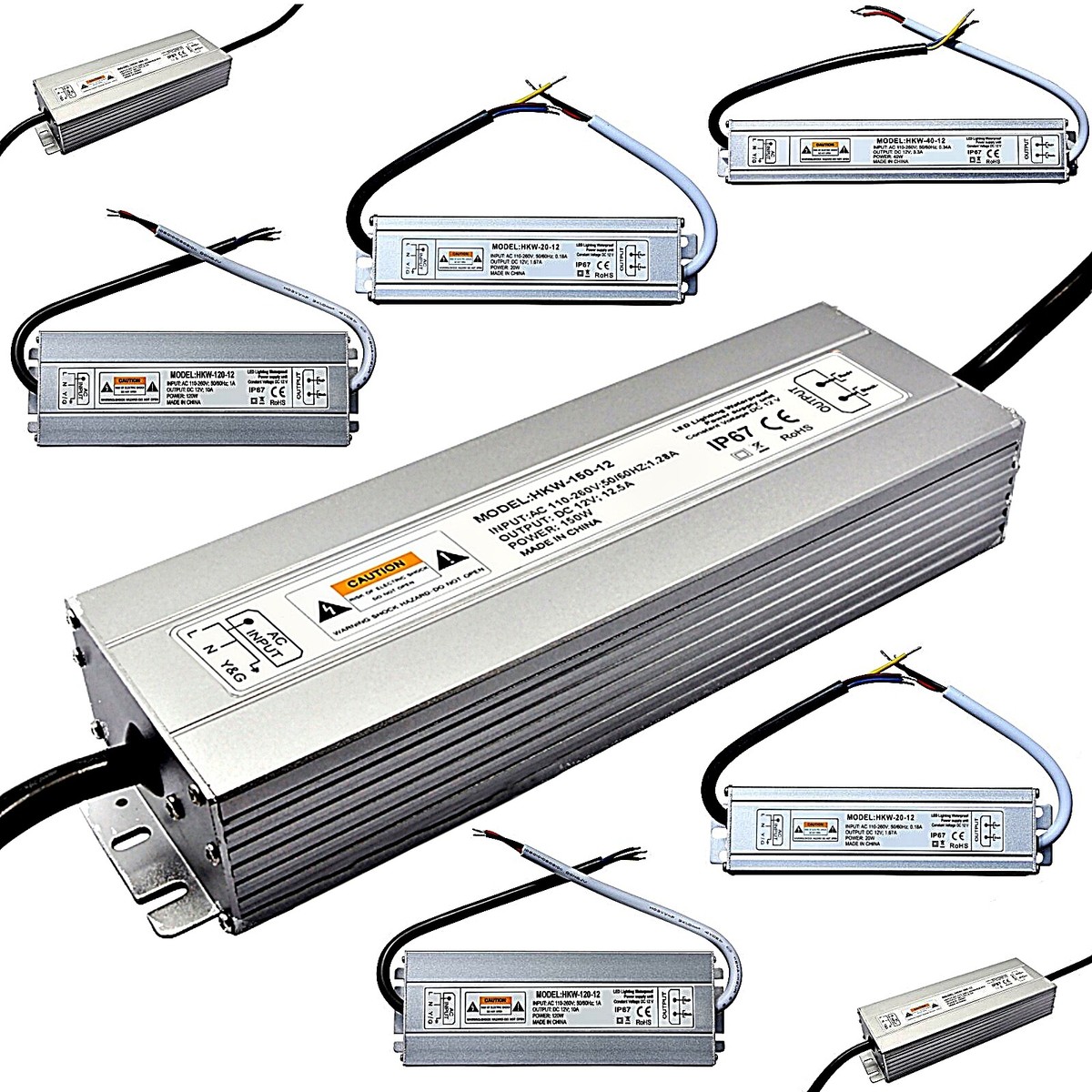 NEU LED TRAFO Transformator Netzteil IP67 12V Wasserdicht Für LED Strip